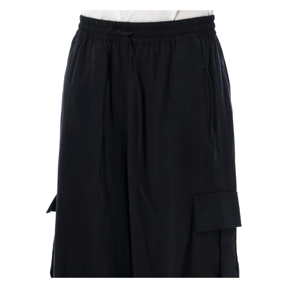 Y-3 Zwarte Twill Cargo Broek Black Dames