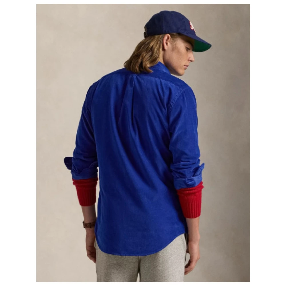 Polo Ralph Lauren Slim Fit Fluwelen Overhemd Blue Heren