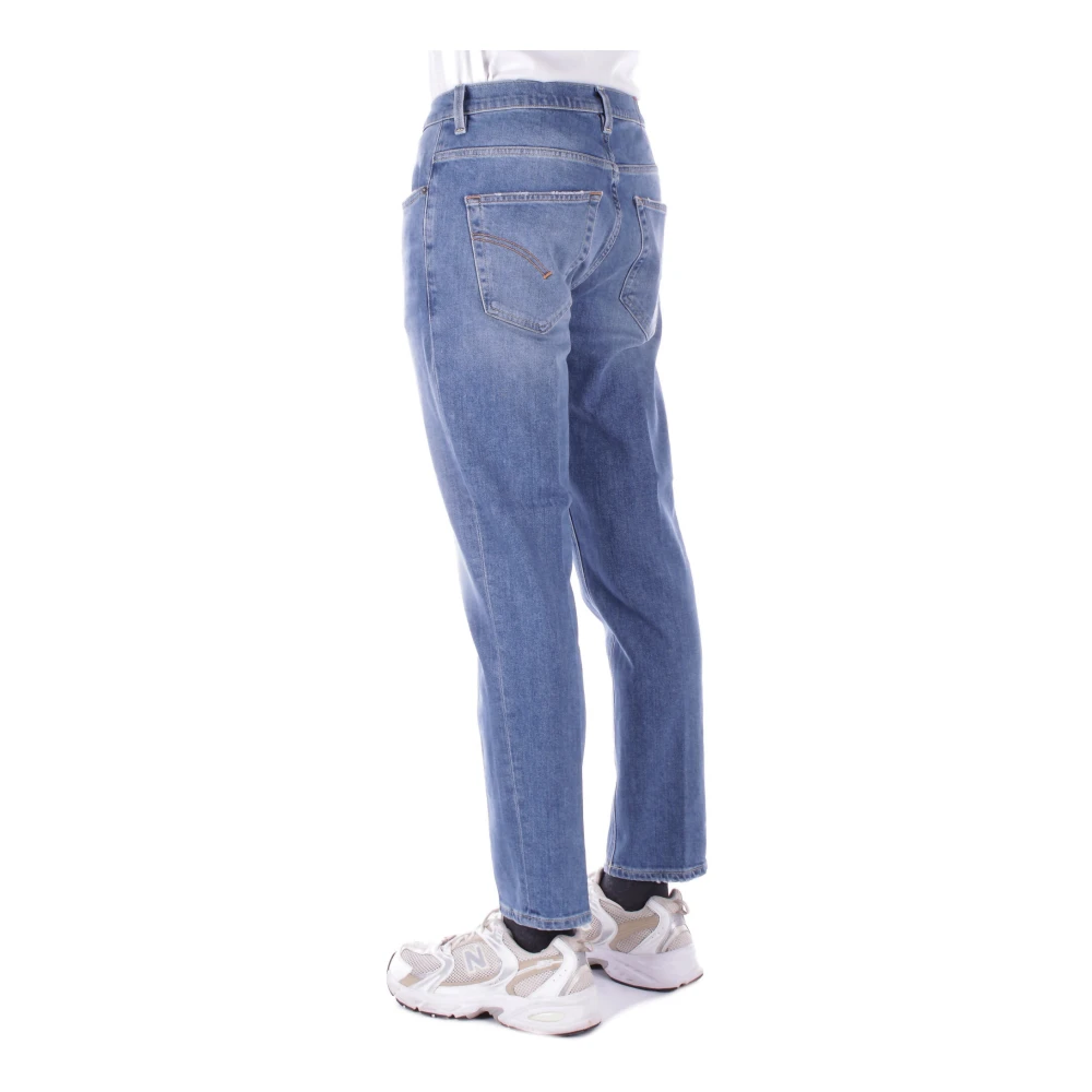 Dondup Blauwe Jeans met Logo Achterzak Blue Heren