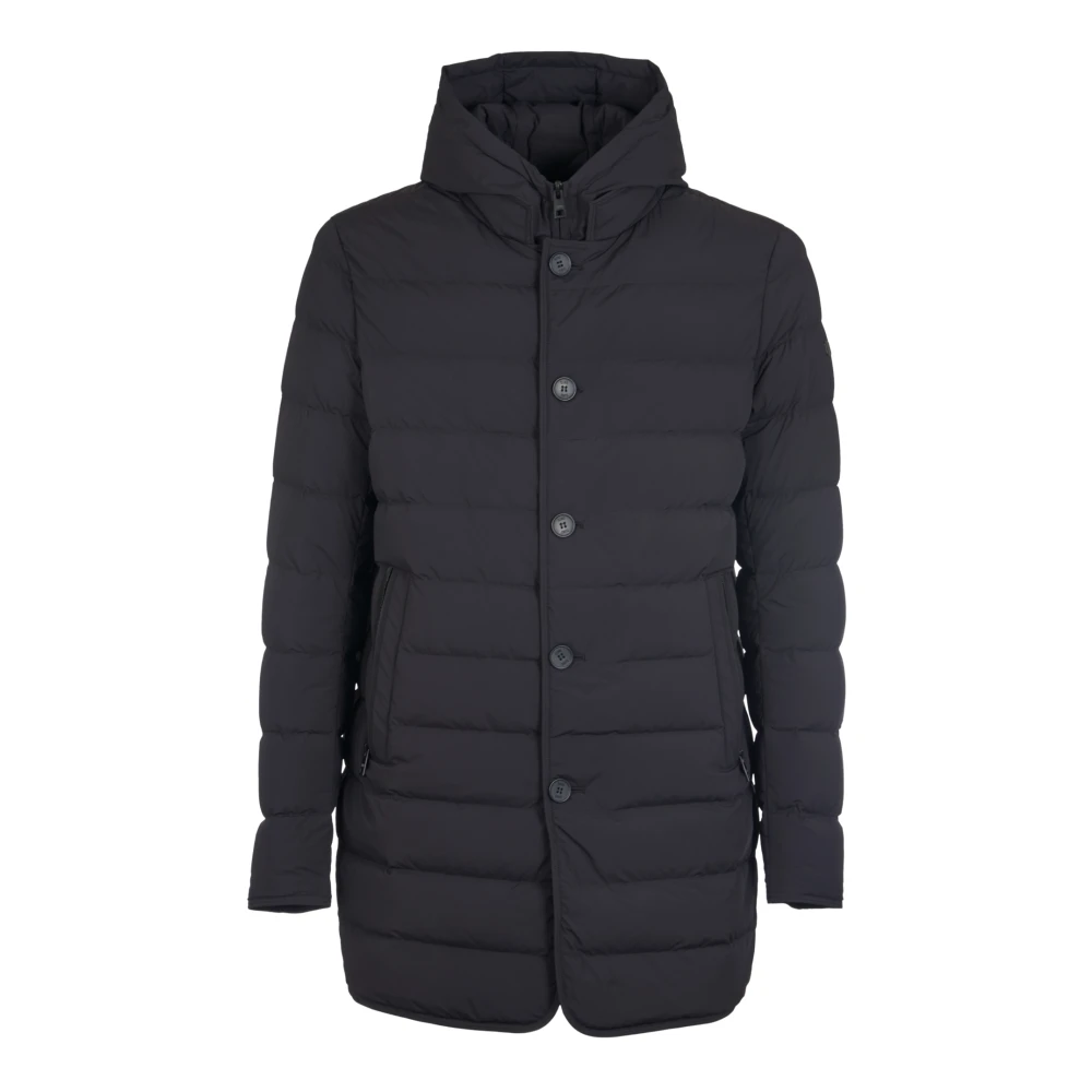Duno Zwarte Hooded Pufferjas Black Heren