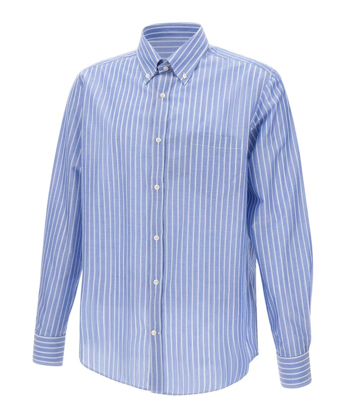 chemise-bleue-a-rayures-en-popeline-de-coton