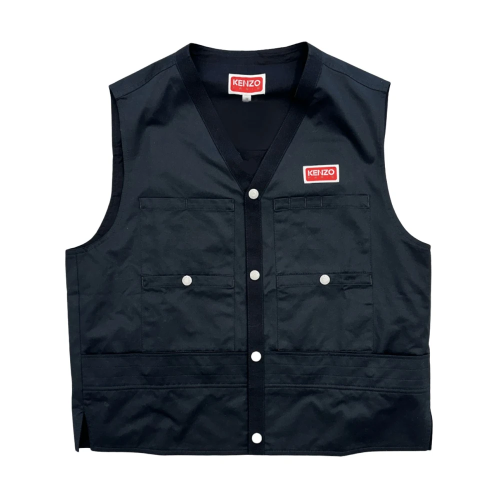 Kenzo Multi-pocket Vest Black Heren