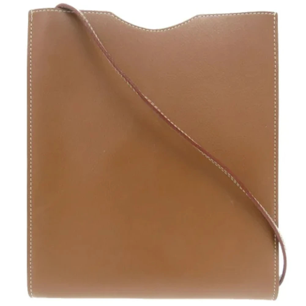 Hermès Vintage Pre-owned Leather crossbody-bags Brown Dames