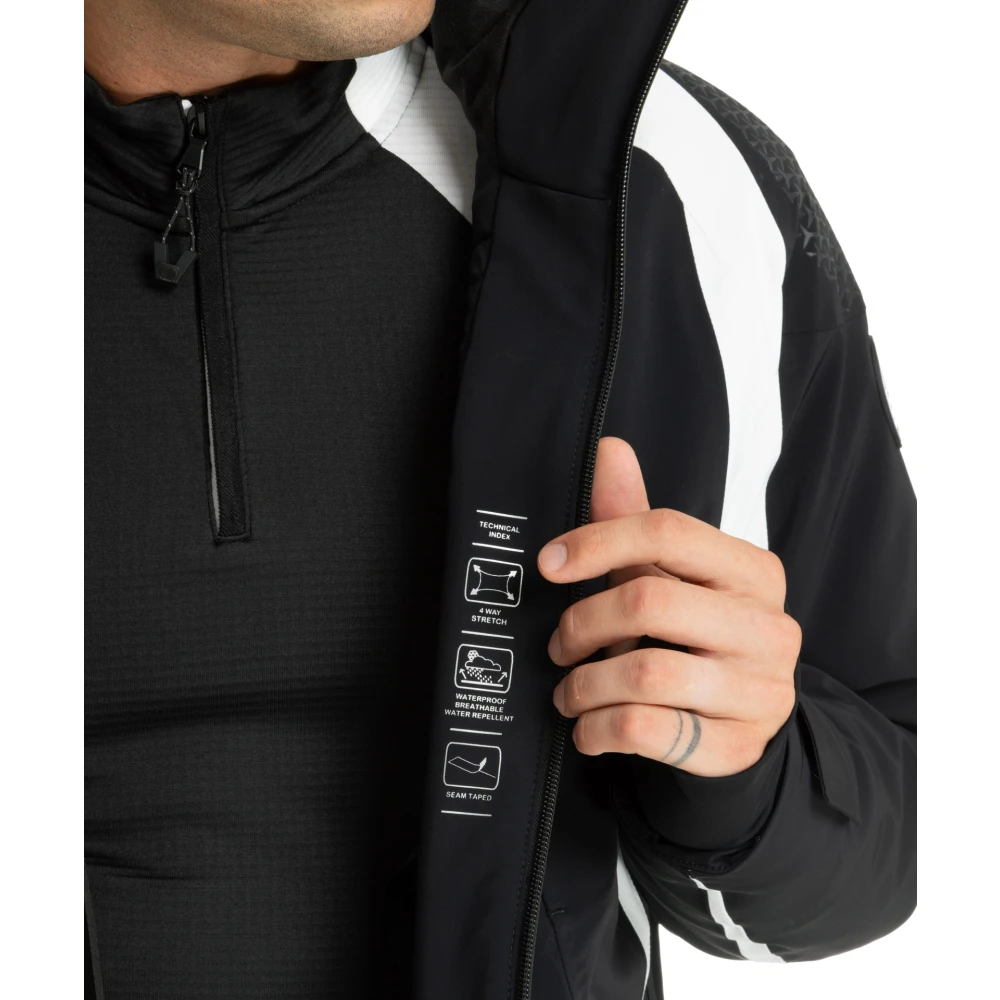 Emporio Armani EA7 Multikleur Ski Jas met Ritssluiting Black Heren