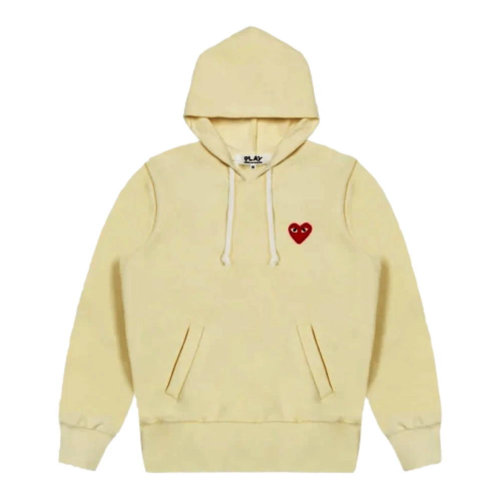 Comme des Garçons Play Rood Hart Logo Hoodie Winter 2022 Beige Dames