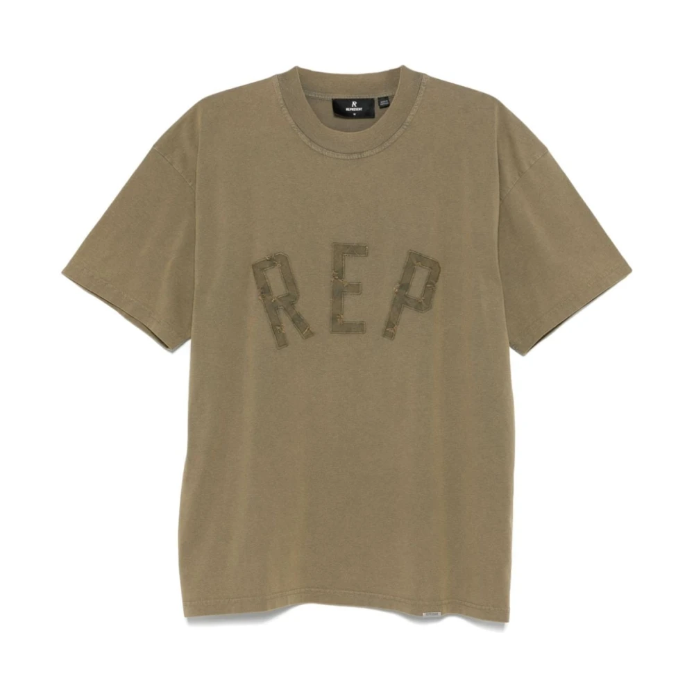 Represent Licht Olijfgroen Katoenen Jersey T-shirt Green Heren