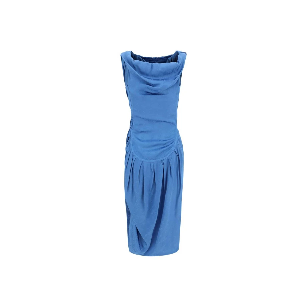 Vivienne Westwood Mouwloze kokerjurk met zijruche-applicatie Blue Dames