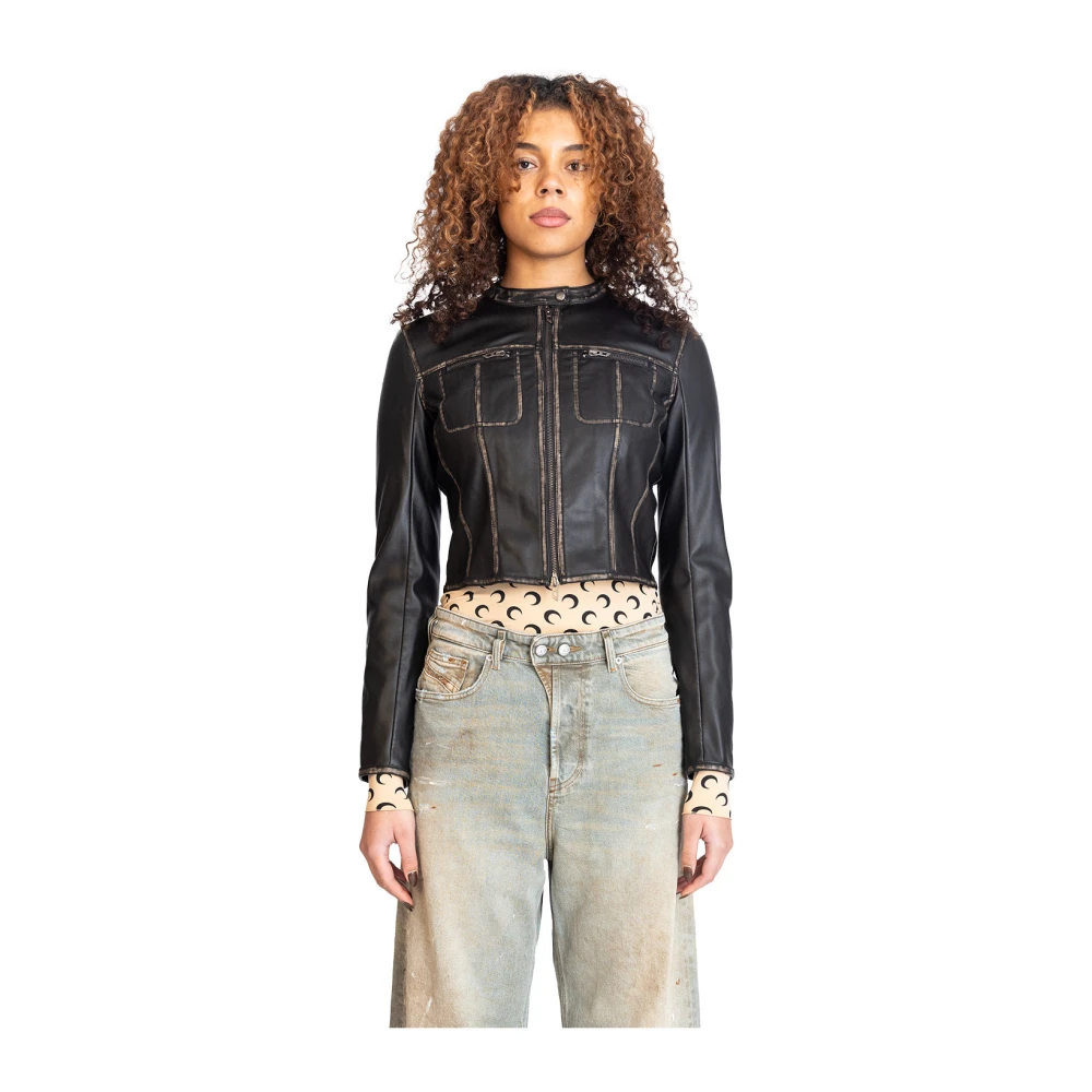 Diesel Zwarte Globe Jas Black Dames