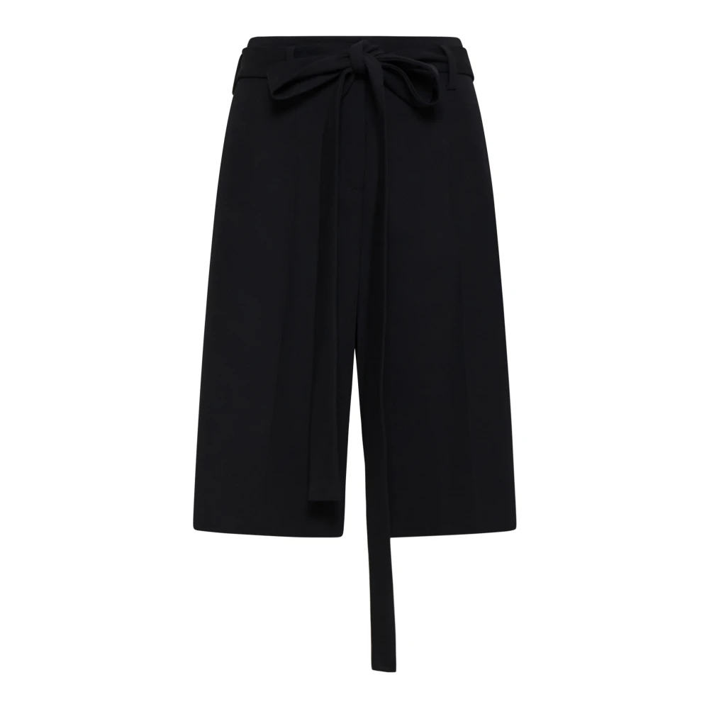 Valentino Zwarte wollen shorts met zelfbindende sjerp Black Dames