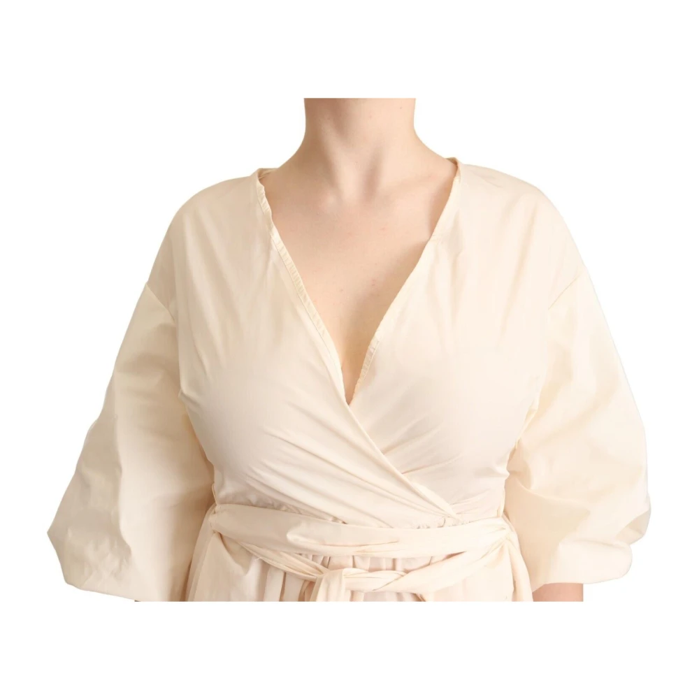 Pink Memories Elegante witte maxi wikkeljurk White Dames