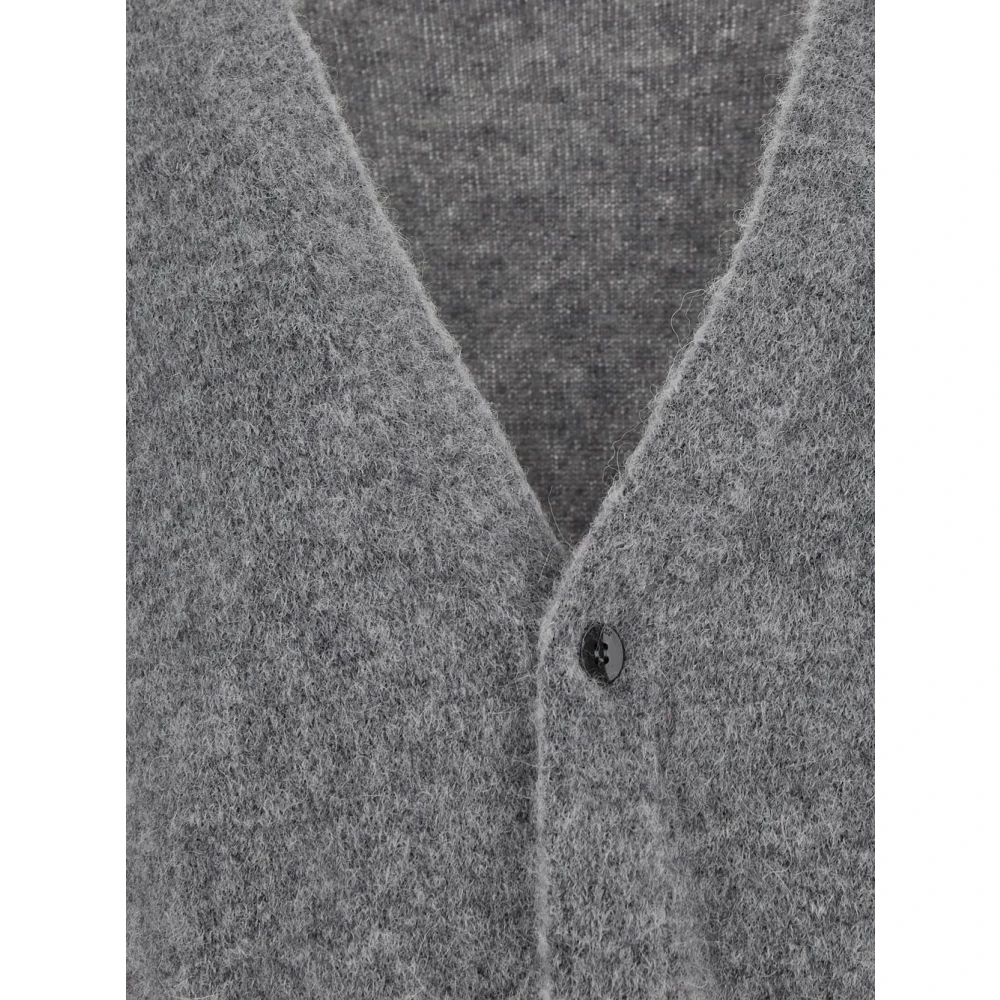 Laneus Zachte Alpaca Wol Vest Gray Heren