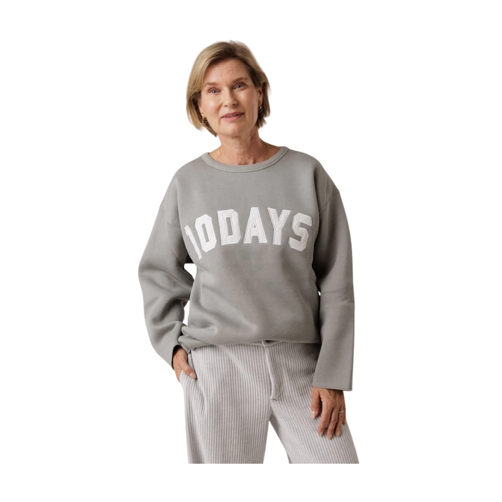 10Days Statement Sweater Graphite Baseball Logo Gray Dames