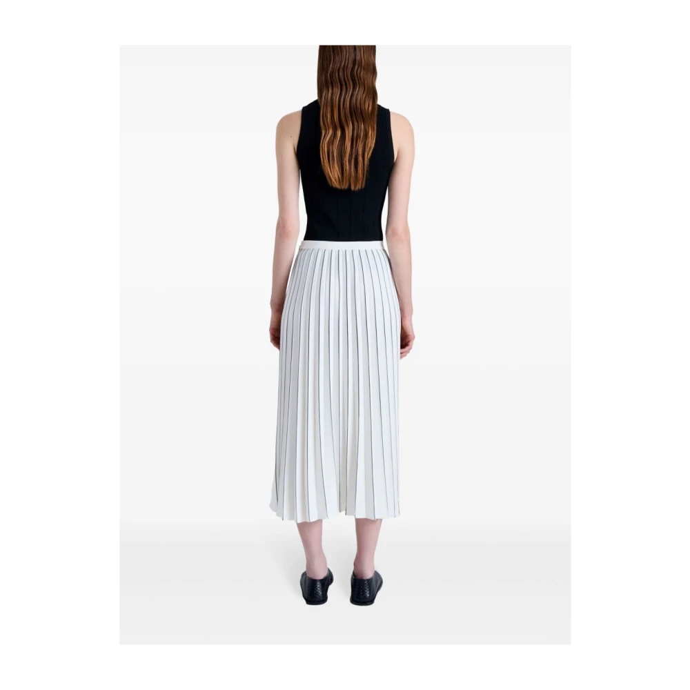 Proenza Schouler Geplooide Midi Rok met Contrasterende Strepen White Dames
