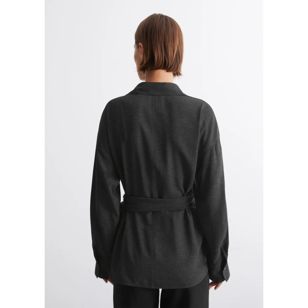 Marc O'Polo Relaxte wikkelblouse Gray Dames