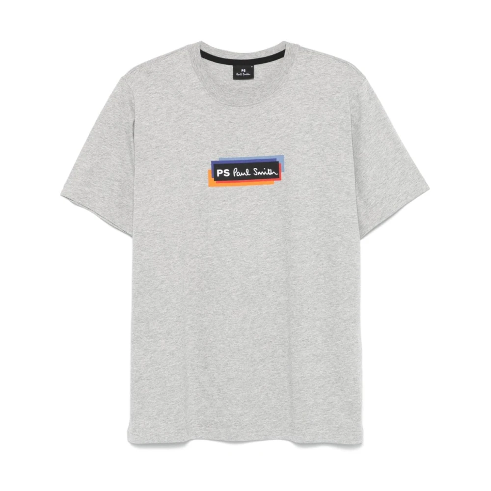 PS By Paul Smith Grijze Logo Katoenen T-shirt Korte Mouwen Gray Heren