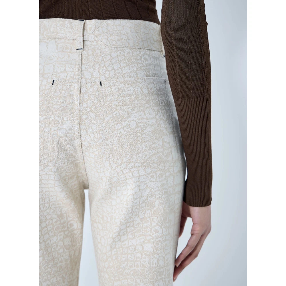 Jacquemus Krokodilreliëf Straight-Leg Jeans Beige Dames