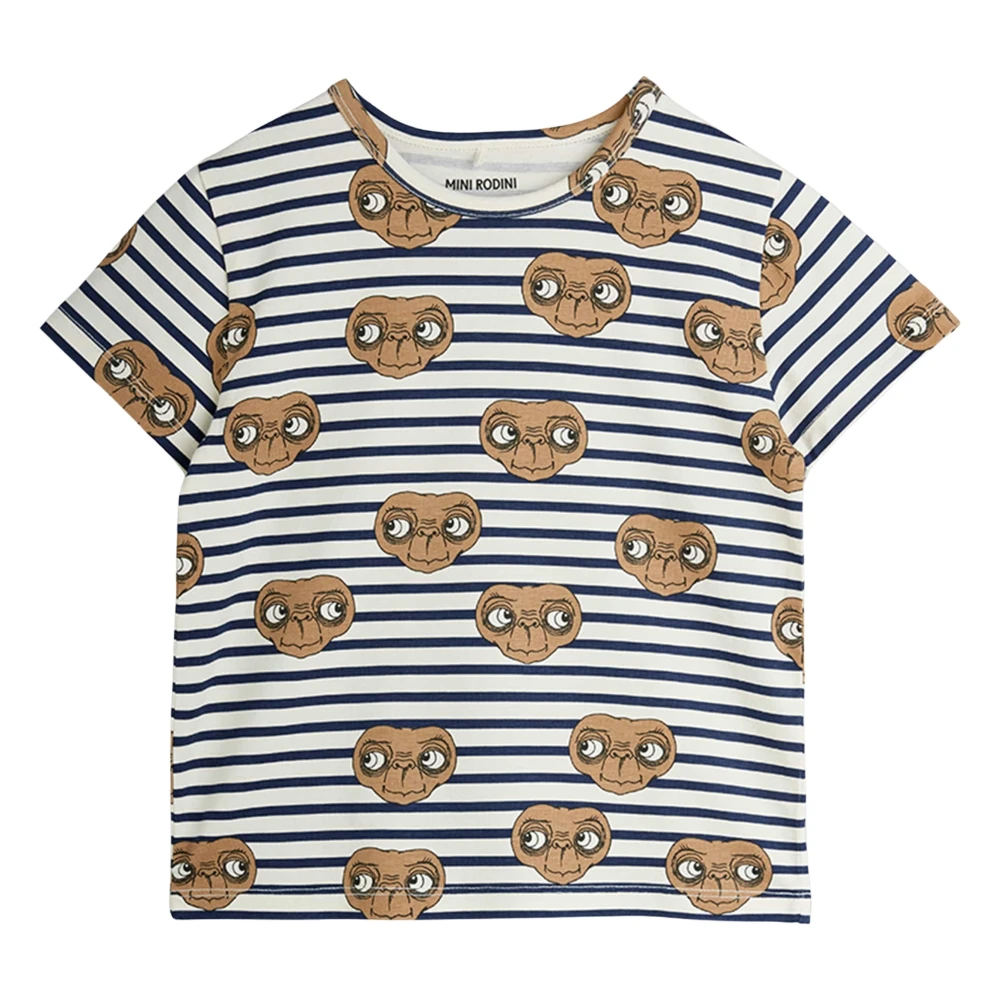 Mini Rodini Unisex Kids Multicolor Kids Short Sleeve T-Shirts, 10 Y, E.t. Stripe Aop T-Shirt