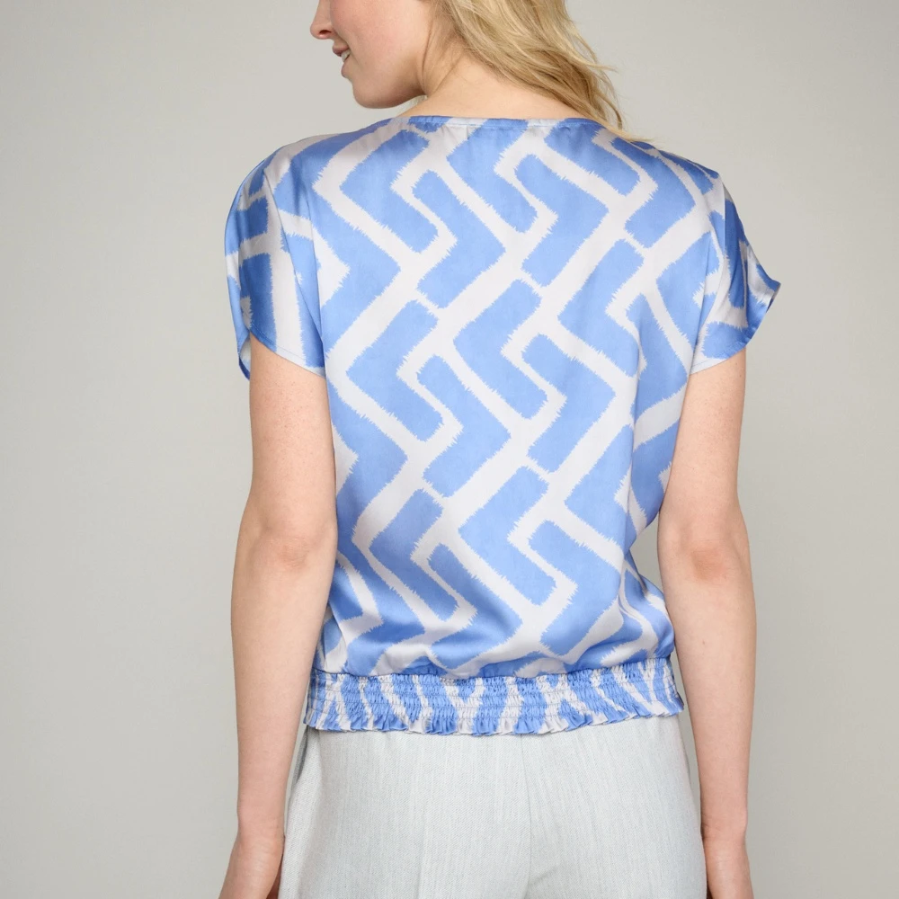 Marie Méro Grafische Print Blouse Tuniek Blue Dames