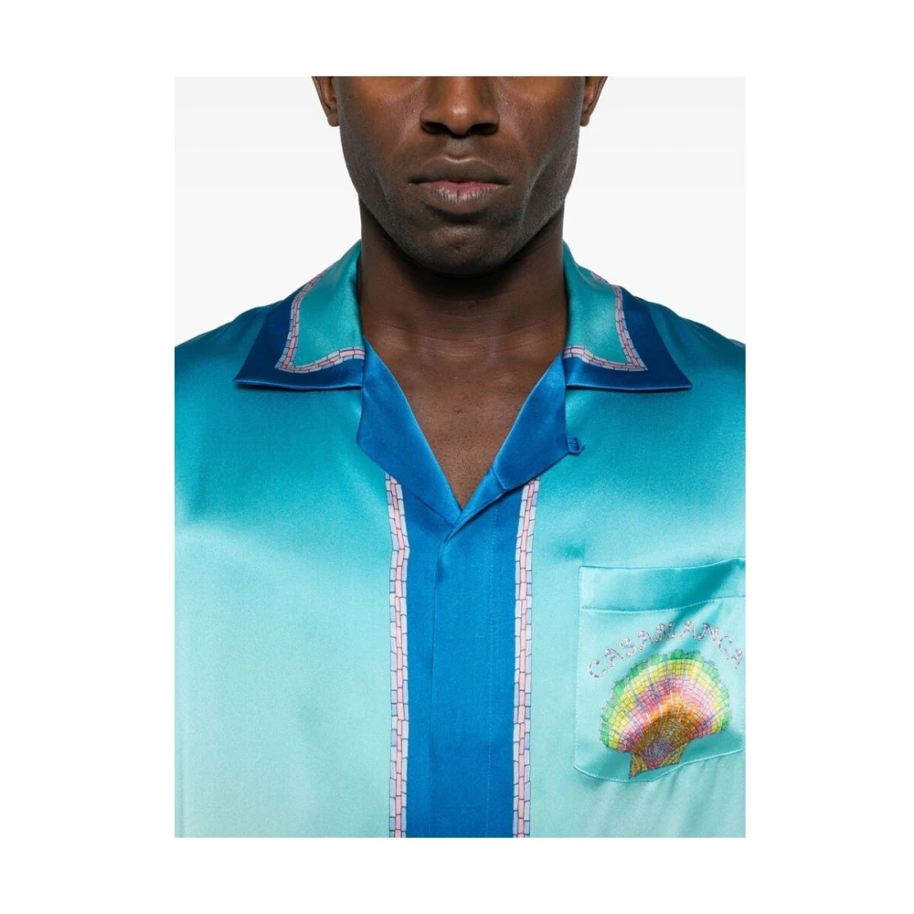Casablanca Zijden Satijnen Overhemd met Gradiënt Multicolor Heren