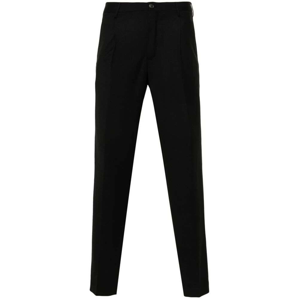 Incotex Zwarte Wolmix Slim Fit Broek Black Heren