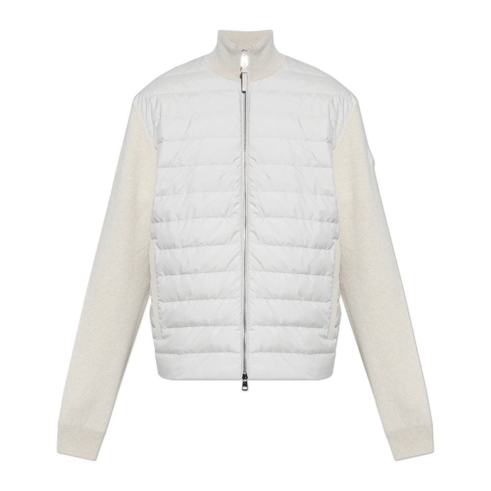 Moncler Cardigan met gewatteerde voorkant Beige Heren