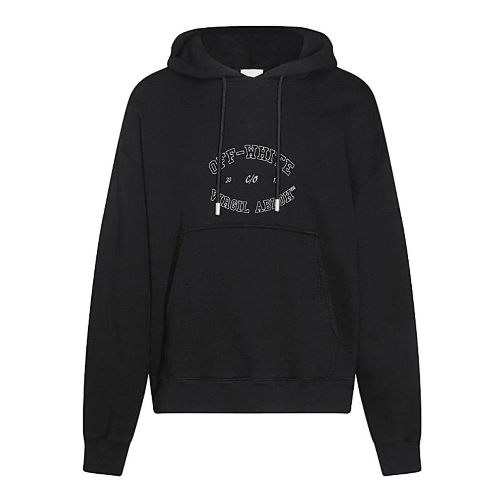 Off White Men's Black Hoodies, L, Felpa Hoodie