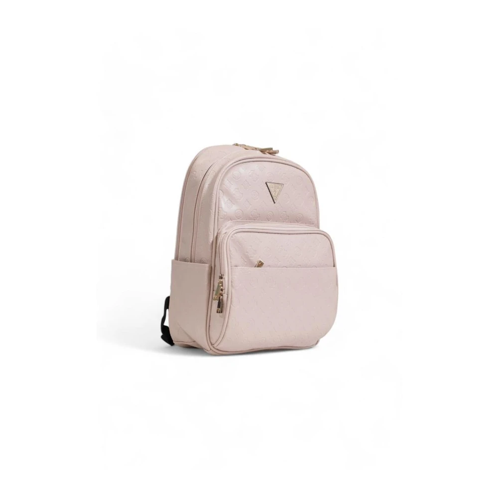 Guess Stijlvolle Polyurethaan Rugzak met Ruime Compartimenten Pink Dames