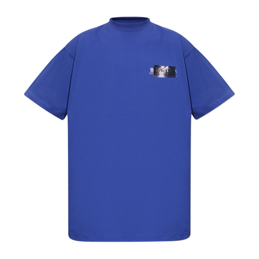 Balenciaga Gaffer Political Campaign T-Shirt Blue Heren