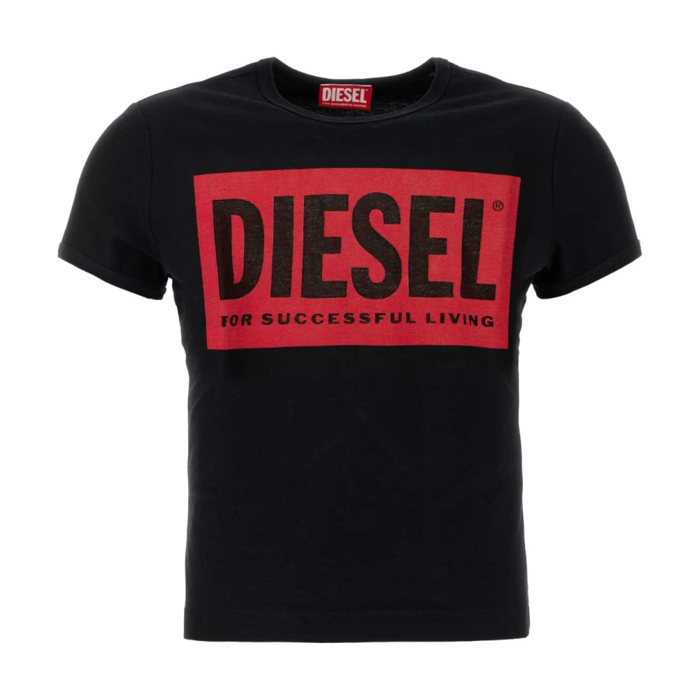 Diesel Klassiek Zwart Katoenen T-shirt Black Dames