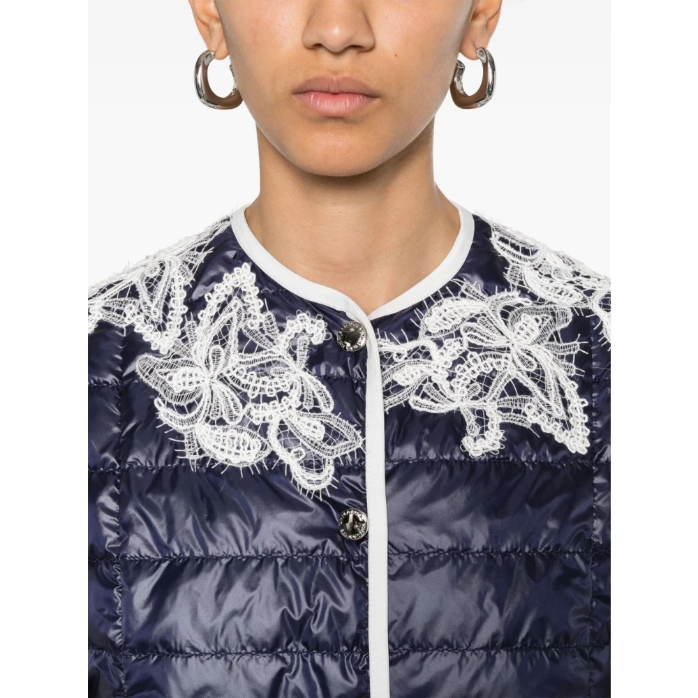 Ermanno Scervino Blauwe Jas met Drukknopen Blue Dames