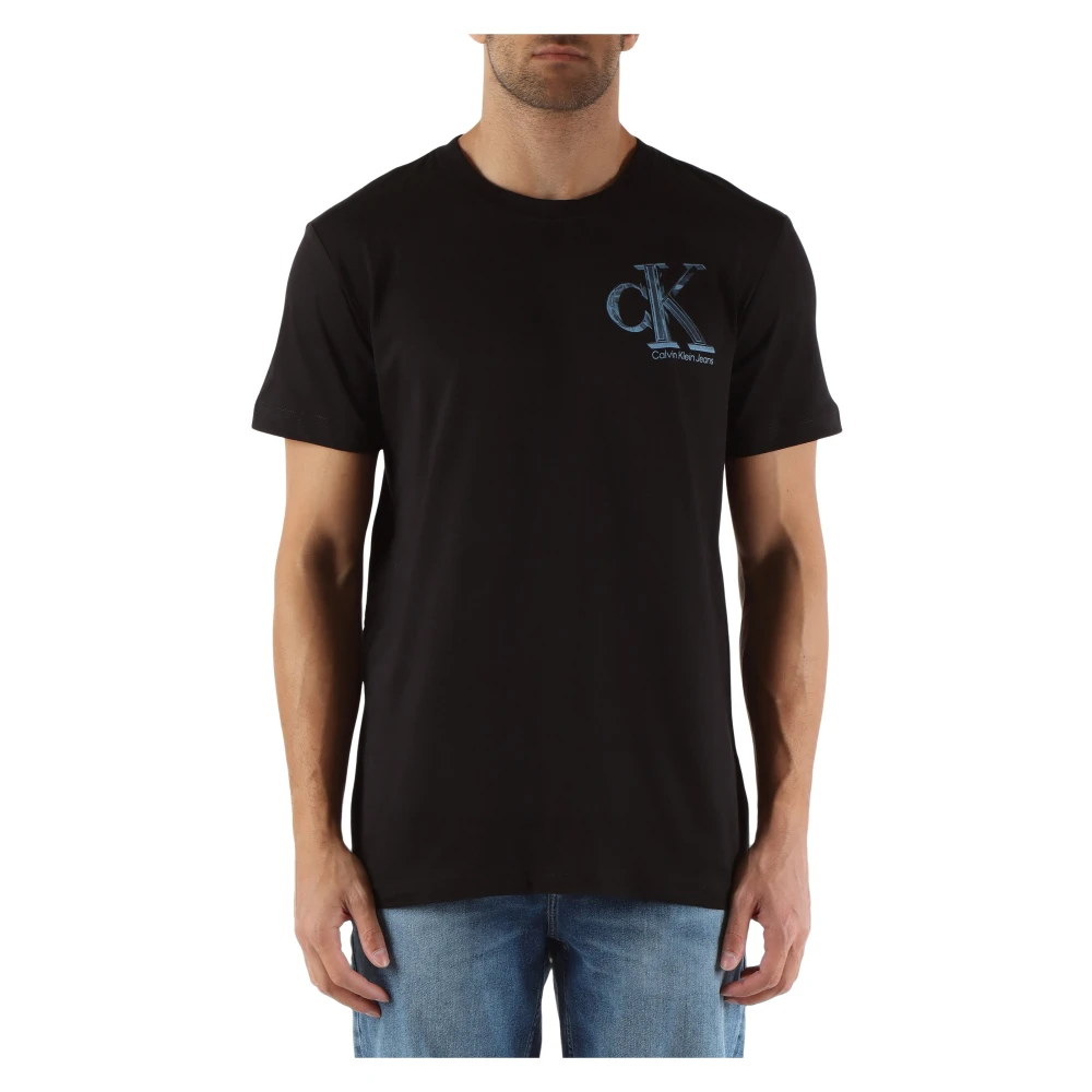 Calvin Klein Jeans Katoenen Logo Print T-shirt Black Heren