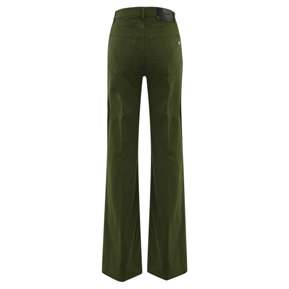 Dondup Groene Wijde Pijp Katoenen Broek Green Dames