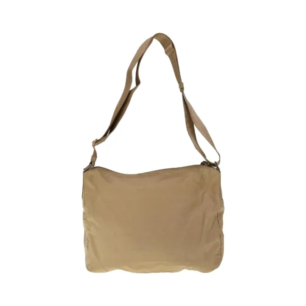 Prada Vintage Pre-owned Nylon prada-bags Beige Dames