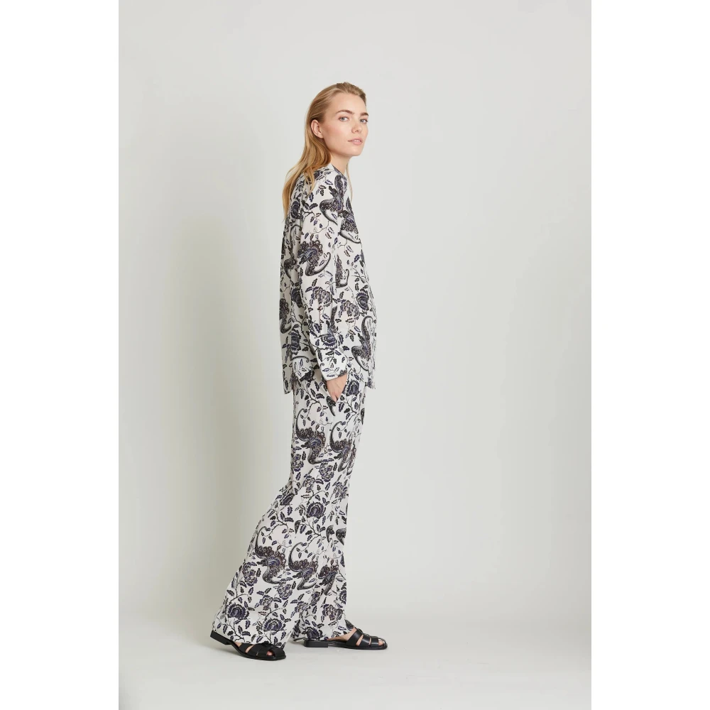 Heartmade Zijden Kwaliteit Rechte Pasvorm Broek Brown Dames