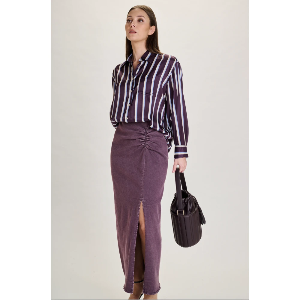 March23 Jeansrok met hoge taille Purple Dames