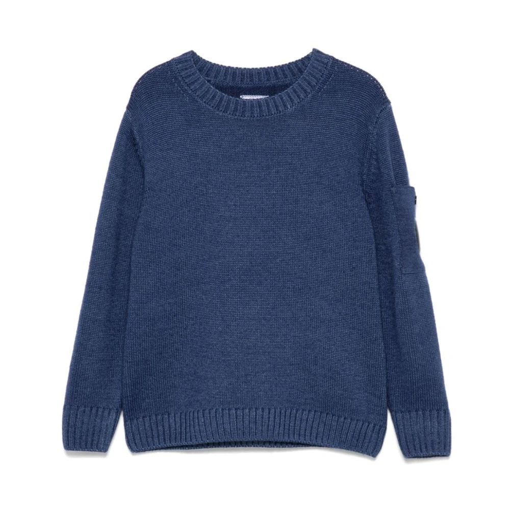 C.p. Company Barn Stickad Crewneck Tröja Blue, Unisex