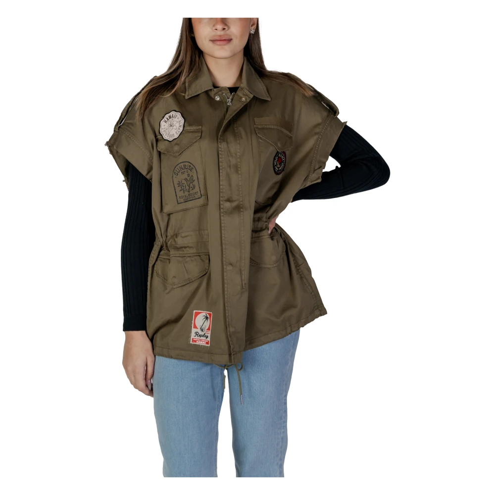 Replay Long Sleeve Cotton Shirt Green Dames