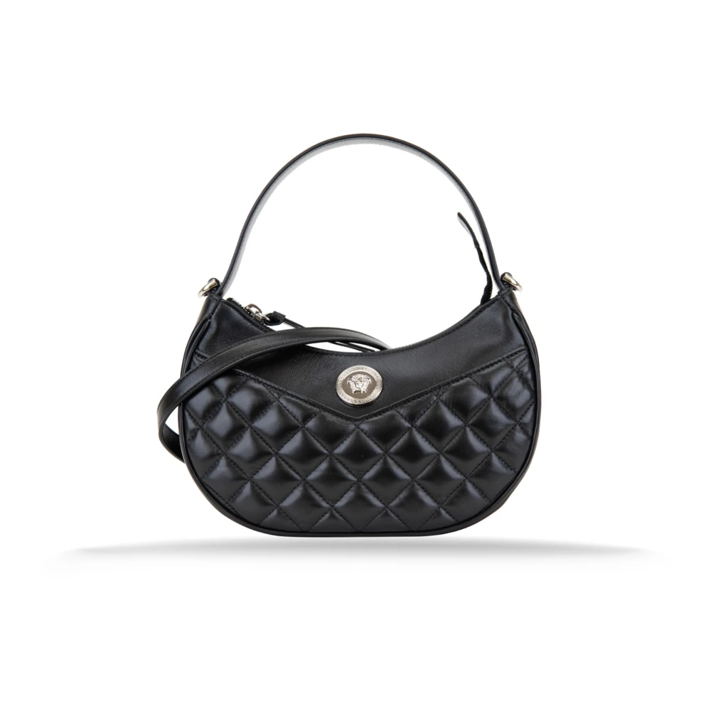 Versace Women's Black Quilted Leather Crossbody Bag