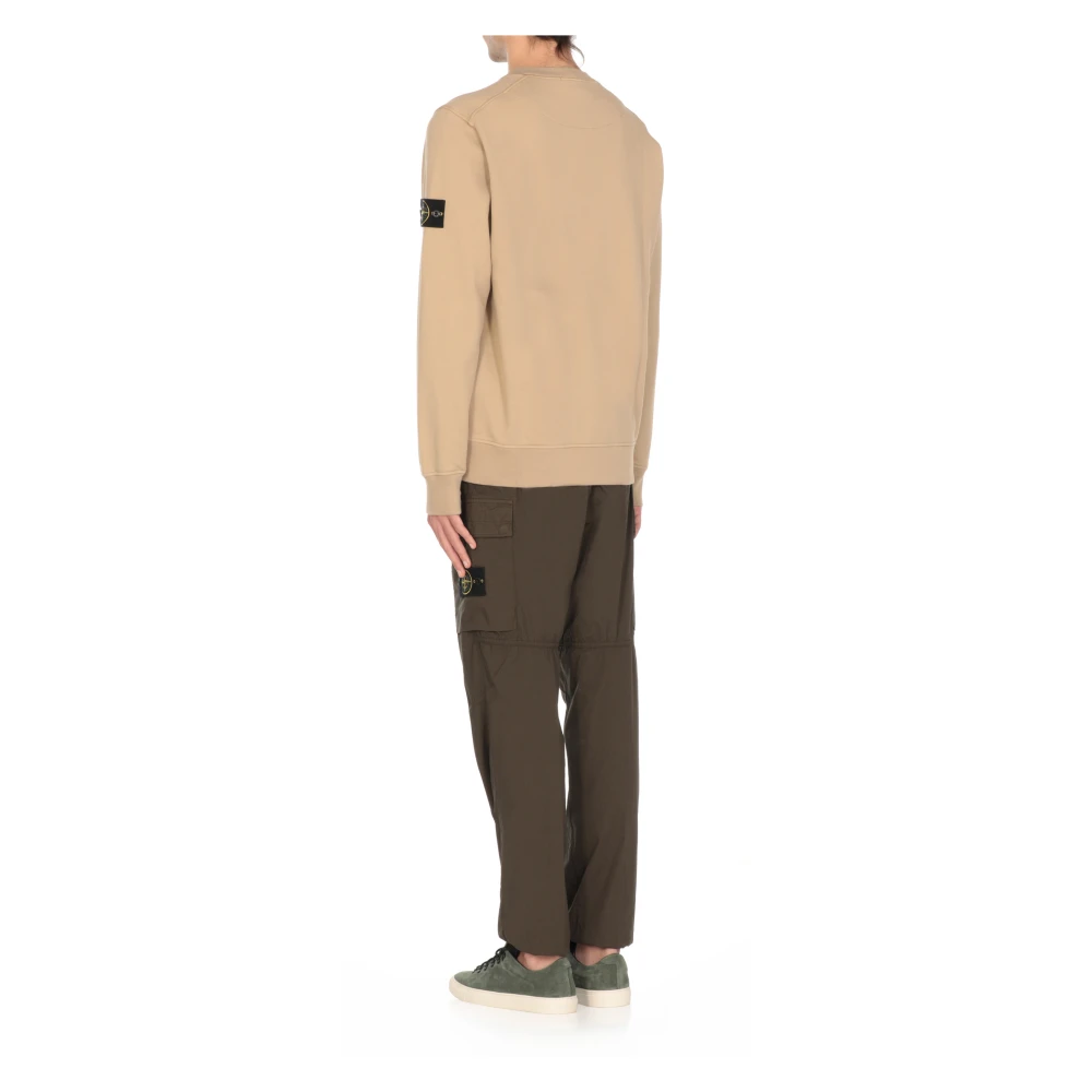 Stone Island Beige Katoenen Sweatshirt met Logopatch Beige Heren