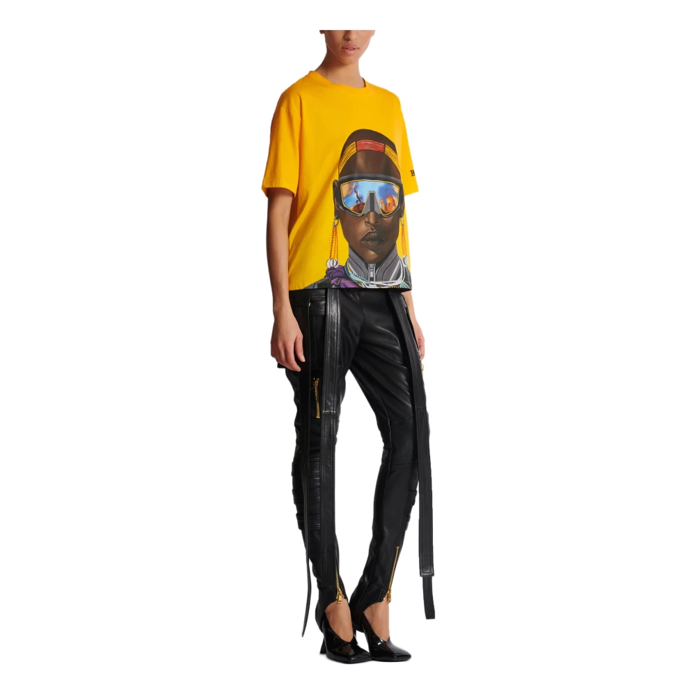 Balmain Disney x : The Lion King T-shirt met print Nika Mtwana Yellow Dames