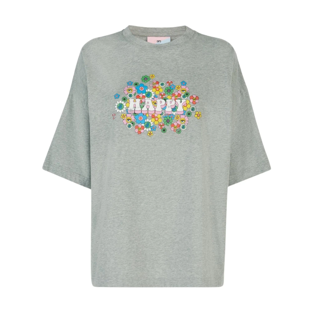 Chiara Ferragni Collection Polyester T-shirt Gray Dames