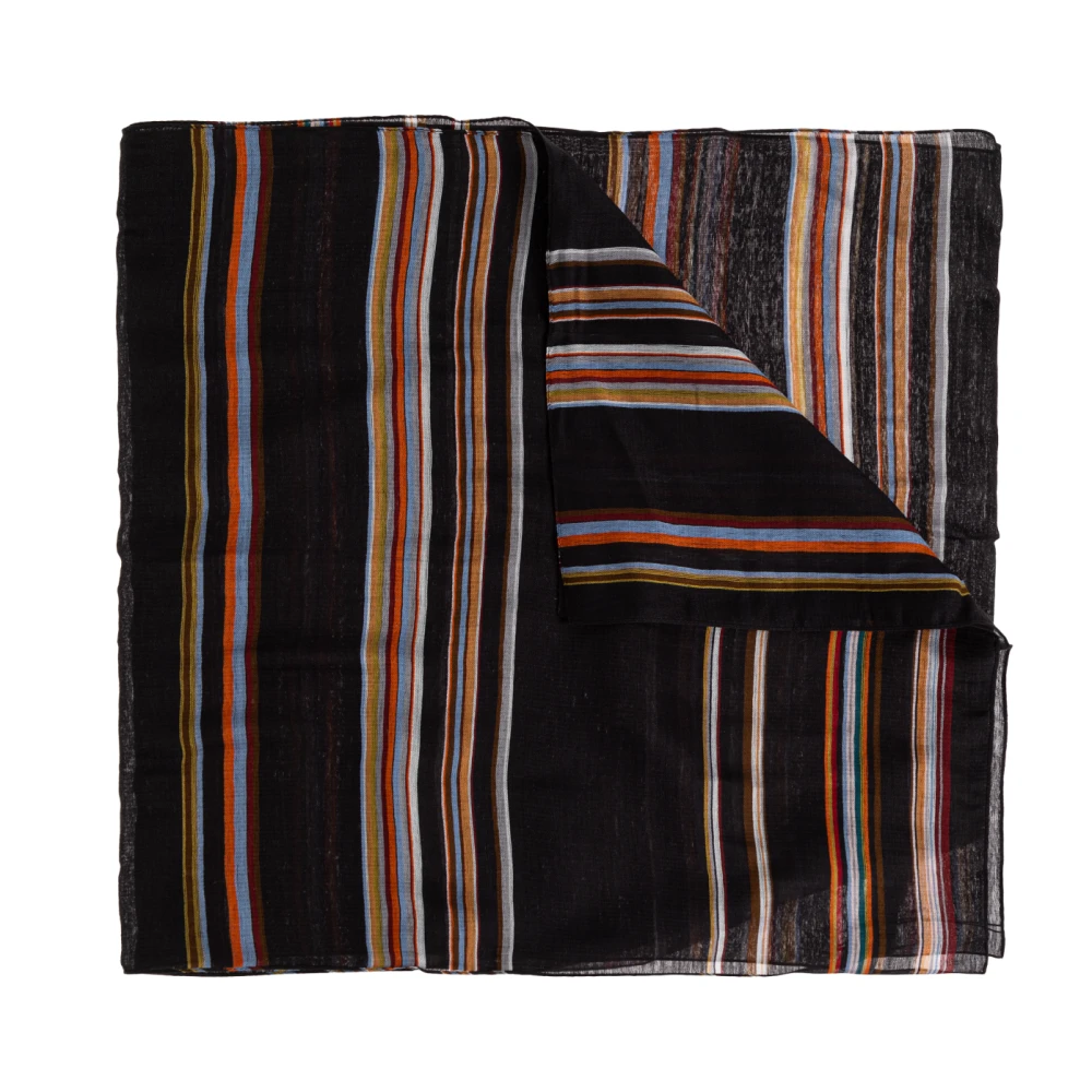 Paul Smith Mannelijk Zwart Gestreept Patroon Sjaal