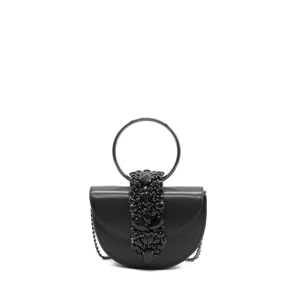 Alma en Pena Maan Flap Clutch Tas Black Dames