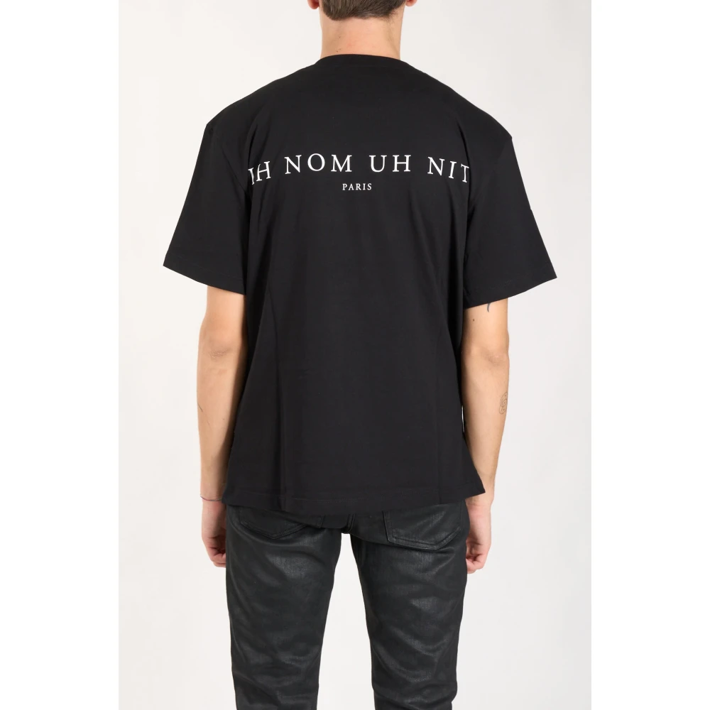 IH NOM UH NIT Katoenen T-shirt met voorprint Black Heren
