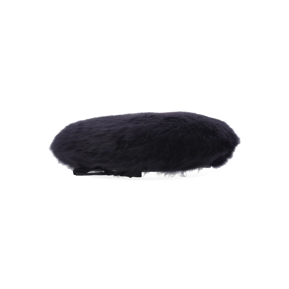 Kangol Zwarte Baret met Synthetisch Leer Black Heren