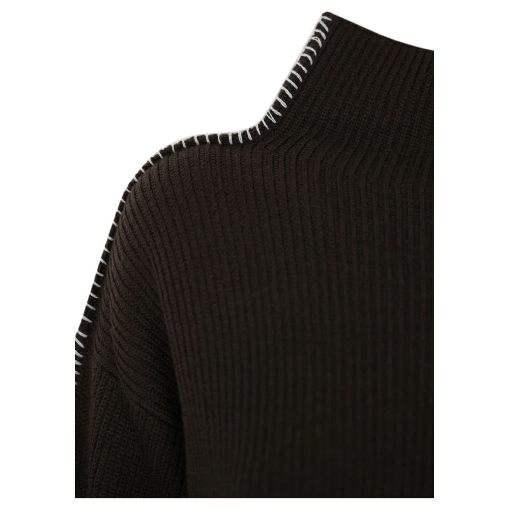 Max Mara Bruine Boxy Wollen Trui Black Dames