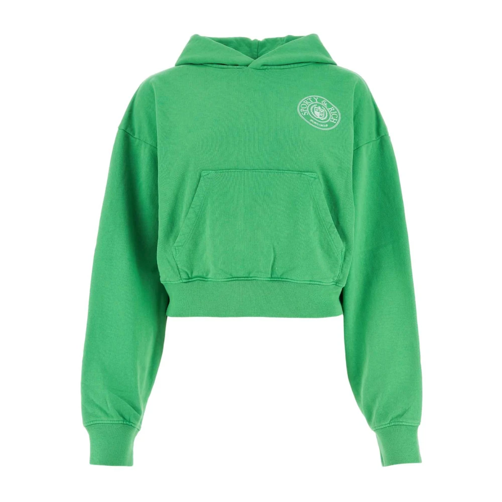 Sporty & Rich Groene katoenen sweatshirt Green Dames