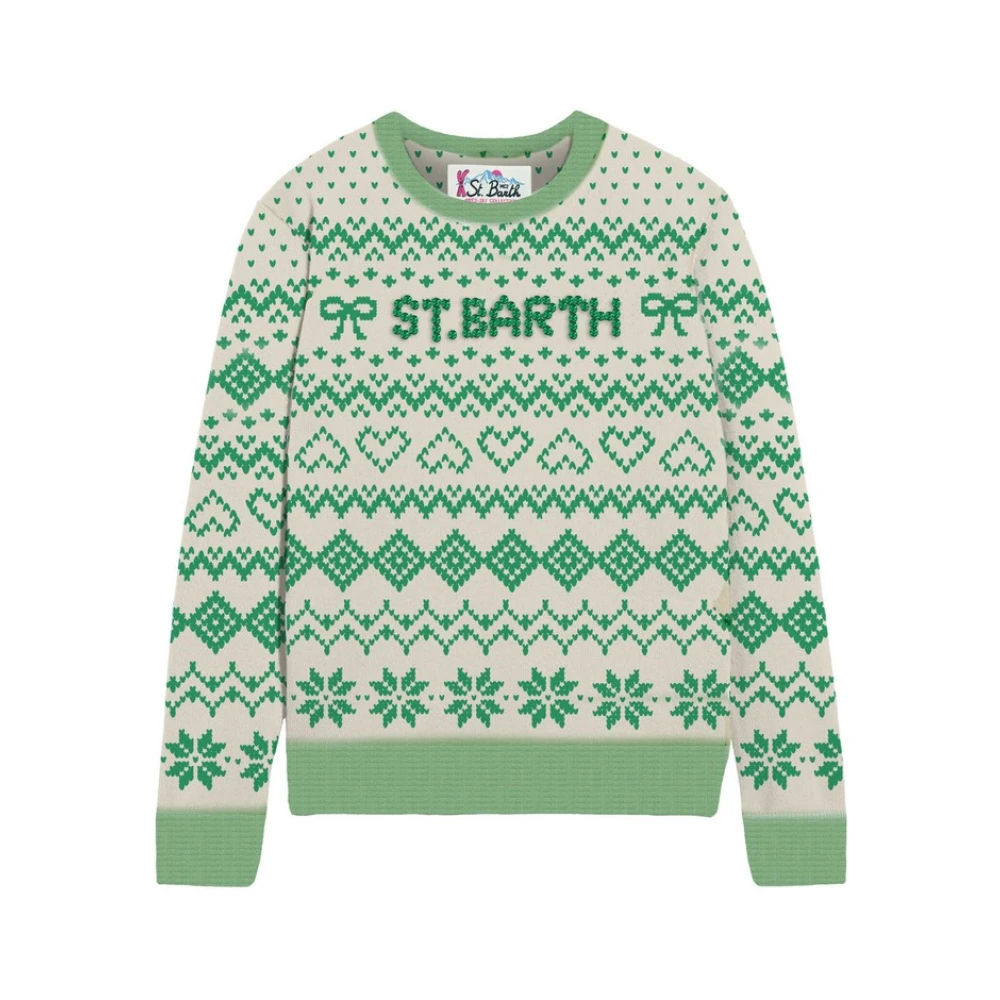MC2 Saint Barth Groene Sweater met All-Over Print Green Dames