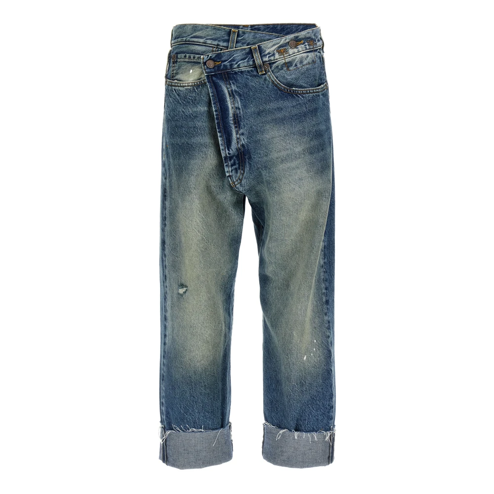 R13 Women's Blue Cropped Jeans, W26, Crossover Jean