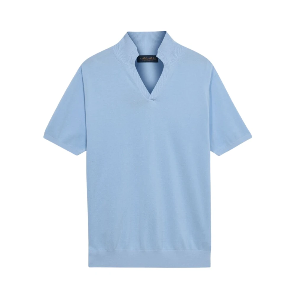 Brooks Brothers Men's Blue Open Collar Piqué Knit Polo